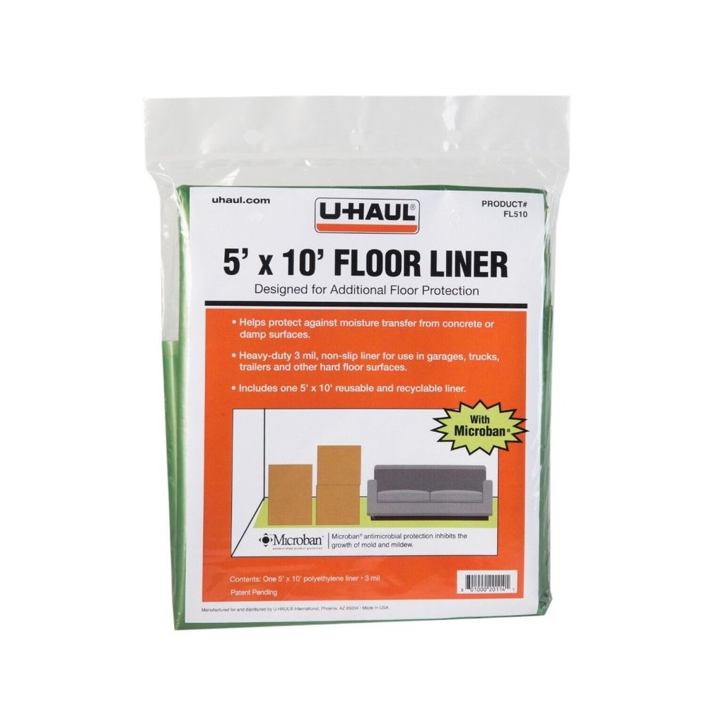 UHaul Heavy Duty 5' x 10' No Slip Hard Surface Floor Liner 3 mil Opaque Green